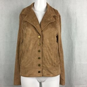 Promesa Jacket Blazer Womens Sz M Brown‎ Faux Suede Lightweight Casual